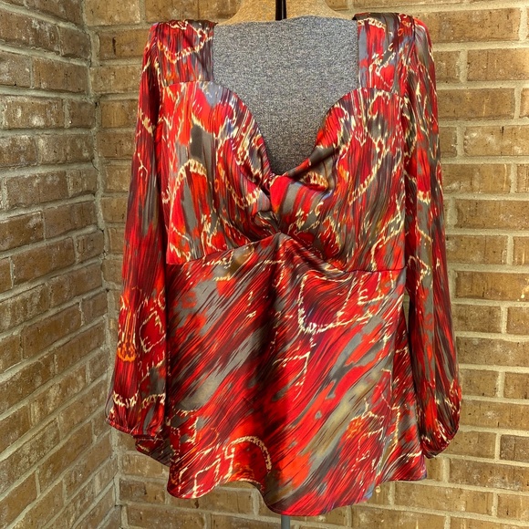 Lane Bryant Tops - Lane Bryant Red Satin Top Sz 18/20